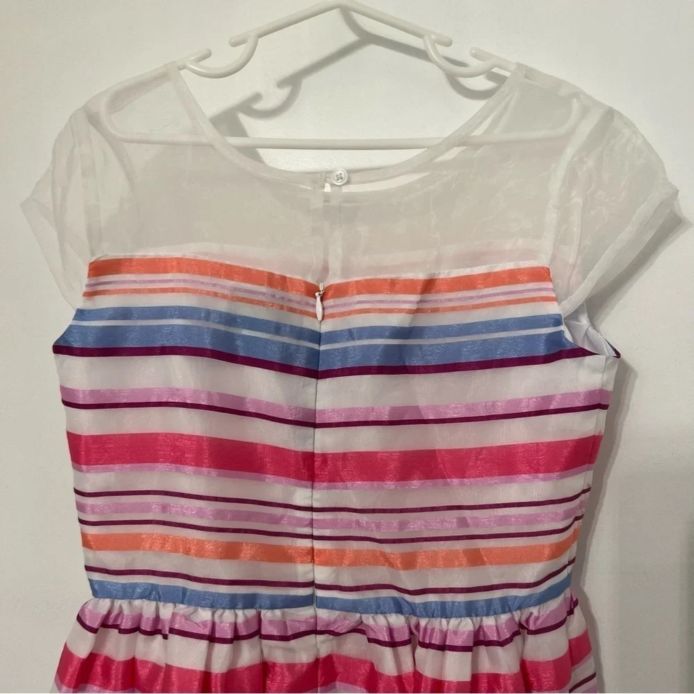Gymboree Dressed Up Collection Girls Striped Spring Easter Party Dress size 10